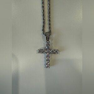 Cubic zirconia cross necklace